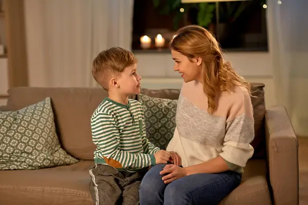 Parent talking to child